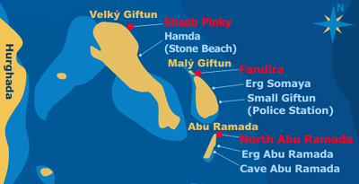 Potápěčské lokality pro náročné - mapa